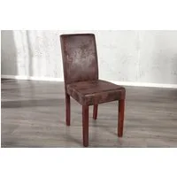 riess-ambiente Esszimmerstuhl GENUA cigar braun/dunkelbraun - Microfaser, Massivholzbeine, Design, Vintage Look mit robuster Verarbeitung – ideal für Esszimmer & Küche