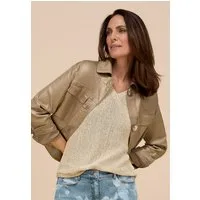 bianca Kurzjacke PEGGY in dezent schimmerndem Gold-Coating