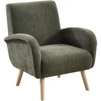 WAHSON OFFICE CHAIRS Sessel Retro Polstersessel mit Verdickte Rückenlehne und Massivholzbeinen