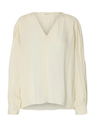 selected women - SLFIONA LS TOP B egret - Gr. - 40