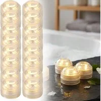 shop'n smile ideoon LED-Teelichter warmweiß, IP68 wasserdicht für Pool & Badewanne. Tauchbare LED-Lichter, LED, Teelicht mit Batterie