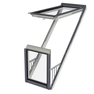 FAKRO Balkonfenster FGU-V P50 Galeria Greenview Weiß Polyurethan 3fach Verglasung