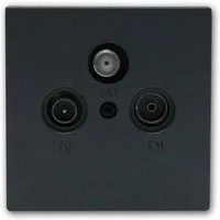 McPower Antennensteckdose Antennen-Dose SHALLOW anthraz TV/Radio/Sat o Rahme