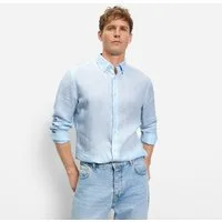 OLYMP Langarmhemd Casual, Button-down-Kragen, regular fit, Leinen