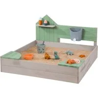 MUDDY BUDDY® Sandkasten Cozy House, warmgrau/eukalyptus
