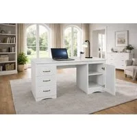 bv-vertrieb Sekretär Sekretär 137x67x73 Schreibtisch 3 Schublad Landhausstil weiß mdf #4524