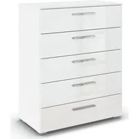 rauch Schubkastenkommode Highboard Sideboard Kommode MONTCLAR Frontauswahl Dekor/Hochglanz/Glas (in 2 Breiten: 40 oder 80 cm / Höhe 100 cm, inkl. Soft-Close-Funktion), mit 5 geräumigen Schubladen, viele Griffvarianten MADE IN GERMANY