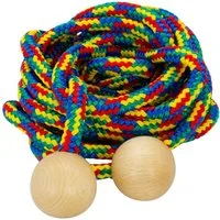 GICO Spielzeug-Gartenset GICO Schwingseil mit Holzkugeln für Kinder, buntes Seil, 5 m 3008