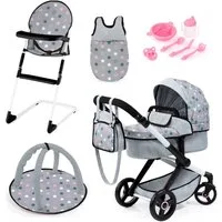 Bayer Kombi-Puppenwagen Xeo Deluxe, grau, (Set)
