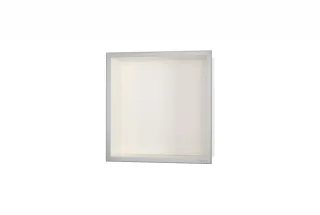 ESS BOX 10 Creme Wandnische 30x30x10 cm mit Rahmen Edelstahl gebürstet, inkl. Rohbauset, BOX-30x30x1 BOX-30x30x10-C