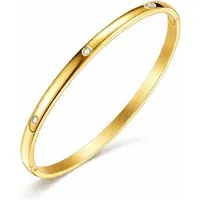 ROUGEMONT Armreif Damen Armreif mit Kubischen Zirkonia Steinen 18k Gold 17cm XS, Wasserfest