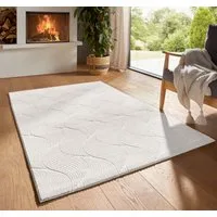 TaraCarpet Teppich TaraCarpet Homestyle 392 Shell, rechteckig, Höhe: 10 mm, Felloptik hoch-tief weich waschbar Düne creme 50x80