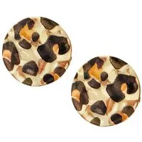 KARMA Paar Ohrstecker Leo rund 2 cm Gold Braun Leoohrringe (Leoohrstecker, 2-tlg., Damenschmuck Leoparden-Print), modern Damenohrstecker Damen