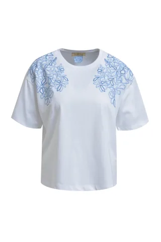 Smith&Soul - Boxy T-Shirt Embroidery white - Gr. - L