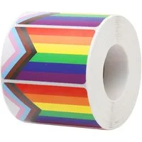 Ware aus aller Welt Sticker 250 LGBTQ+ Progress Flag Sticker 5x3 cm – selbstklebend CSD Aufkleber, (250-tlg)