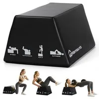 Warmounts Trainingsbank Multifunktionale Hüftstoßbox Hip Thrust Bank 317kg Belastbar, Glute Bridge Box Krafttraining Bauchtrainer Home Gym, Rutschfest