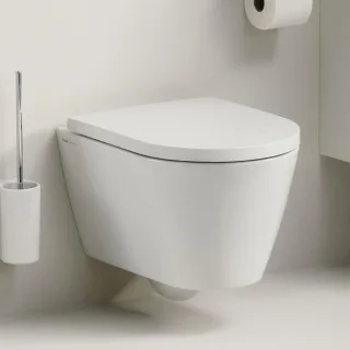 LAUFEN Wand-Tiefspül-WC Kartell, T:545mm, B:370mm, mit Silent-Flush, spülrandlos, weiss glänzend H8213310000001