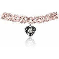 LUISIA® Collier Spitzen Kropfband "Malina" Herzanhänger mit Swarovski® Elements (inkl. Schmuckbox)