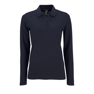 SOLS Womens/Ladies Perfect Long Sleeve Pique Polo Shirt (French Navy)