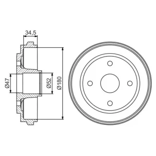 Bosch Bremstrommel Opel Agila Suzuki Alto Ignis