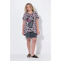 Angel of Style T-Shirt T-Shirt Komfort Fit Totenkopf auf dem Leo-Muster