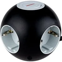 REV REV Powerglobe mit Schalter, 4-fach, schwarz/grau Mehrfachsteckdose