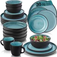 SÄNGER Tafelservice Granada Geschirrset (30-tlg), 6 Personen, Steingut, Blau, Handmade, Erweiterbar, VALUE COLLECTION