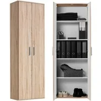 mokebo Mehrzweckschrank Der Lange (60x180 cm, mit 4 Einlegeböden) Schuhschrank, Aktenschrank, Flurschrank & Aufbewahrungsschrank in Holz