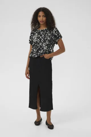 Kurzarm-Bluse KAbeathe Loose fit black white
