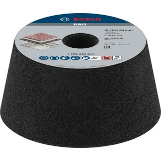 Bosch PRO Schleiftopf, konisch-Stein/Beton 90 mm, 110 mm, 55 mm - 1608600241