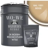 WO-WE Bodenversiegelung 2K Garagenfarbe Bodenbeschichtung W702, 2,5-20Kg, Seidenglänzend, Epoxidharz