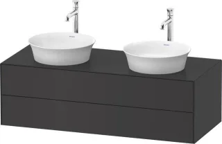 Duravit White Tulip Konsolenwaschtischunterbau wandhängend Graphit Seidenmatt 1300x550x408 mm - WT49 WT4988B58580010