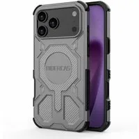 Wigento Smartphone-Hülle Für Apple iPhone 17 Pro Max BIBERCAS Color Series MagSafe Hülle Grau, MagSafe Schutzhülle mit robustem Mech-Design