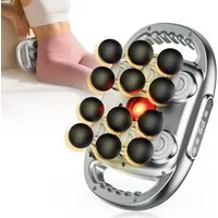 Forrlite Massagegerät Massagegerät, 2-in-1-Nacken-Schulter-Rücken-Massagegerät, 18 Massageköpfen, Muskelmassagegerät mit 9 Intensitätsstufen,9 modi, Geschenk,elektrische Massagepistole