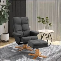 HOMCOM Polsterstuhl mit Hocker und Stauraum, Fernsehsessel mit Liegefunktion (Relaxsessel, 2 St), für Wohnzimmer, Schwarz