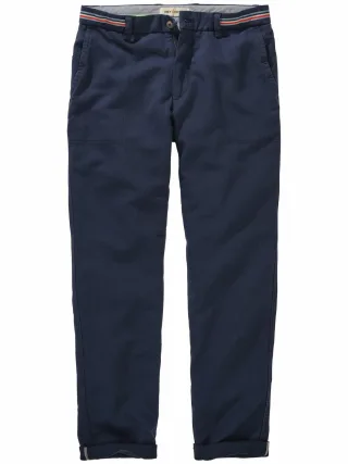 Mey & Edlich Herren Pragmatiker-Chino Blau 55 % Baumwolle, 45 % Leinen