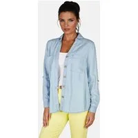 NAVIGAZIONE Langarmbluse leichter Denimstoff