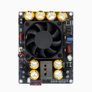 ZK-PW500 500W DC/DC Boost Converter Module 11-27V Input VIN-50V Adjustable Output Voltmeter Display Smart Fan For Audio