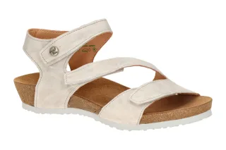 Think 297 Damen Sandale Keilabsatz Wei? - pearl, Echtleder, flacher Absatz
