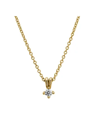 Lyomi Anhänger mit Kette 585/- Gelbgold 1 synth. Diam. 0,25 ct.