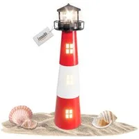 Lemodo LED Gartenleuchte Solar Leuchtturm mit rotierender LED-Beleuchtung, Gartendeko, LED fest integriert, Tageslichtweiß, rotuierende Lichtkegel