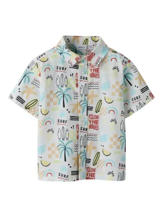 NAME IT - NMMFHEST SS NREG SHIRT Cloud Dancer - Gr. - 128