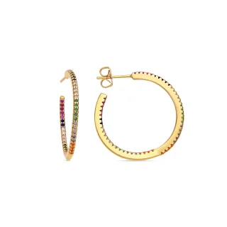 Luxenter Ohrringe mit glänzendem Zirkonia 18k goldfarben - Firmou