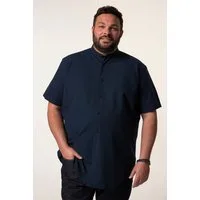 Men Plus Kurzarmhemd Hemd Halbarm Stehkragen Seersucker Comfort Fit