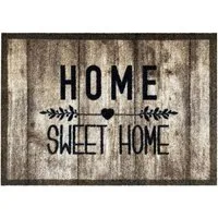 akzente Fußmatte Listen Home Sweet Home, Rechteckig, Höhe: 6 mm, 40x60 cm, Polyester, rutschfest, wetterbeständig, PVC-frei