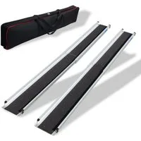 TRUTZHOLM Auffahrrampe Teleskoprampe 135-244 cm Traglast 272kg Alu Rollstuhlrampe mit Tasche (2-St., 2er Set), beschichtet,Antirutsch