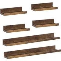 Woltu Bilderleiste, (Set, 6 St), 6er, Bilderregal Fotoleiste erhöhte Vorderkante