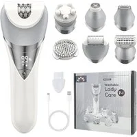 ibettertec Epilierer Epilierer Damen,6-in-1 Epilierer für Damen Kabelloser, Nass und Trocken-Gesichtsepilierer mit Peelingbürste,Reinigungsbürste,Massagekopf IPX7 Wasserdicht,USB Wiederaufladbar und Tragbar