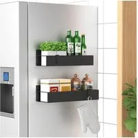 TUWENA Gewürzregal Magnetisches Gewürzregal, Ohne Bohre Hängende Magnete Gewürzhalter, 2-tlg.