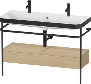 Duravit Happy D.2 Plus c-bonded Set mit Metallkonsole und Schubkasten Mediterrane Eiche Matt 1175x49 HP4764O71710000